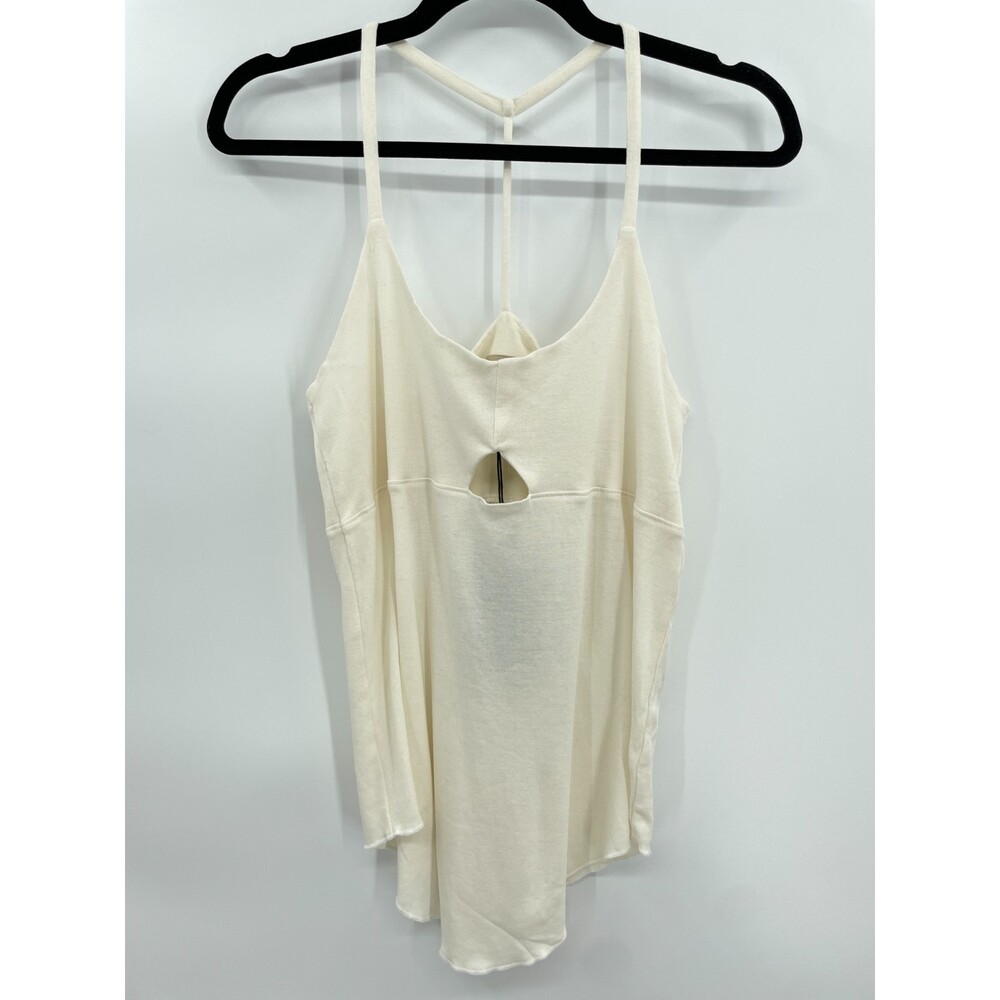 NWT CHASER Keyhole T Back Cream Off-White Tank Top Size M